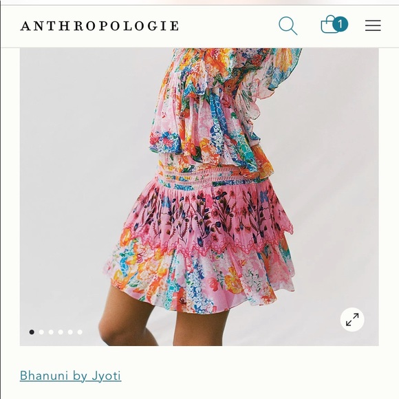 Anthro Bhanuni by Jyoti Floral Tiered Skirt - Picture 4 of 9